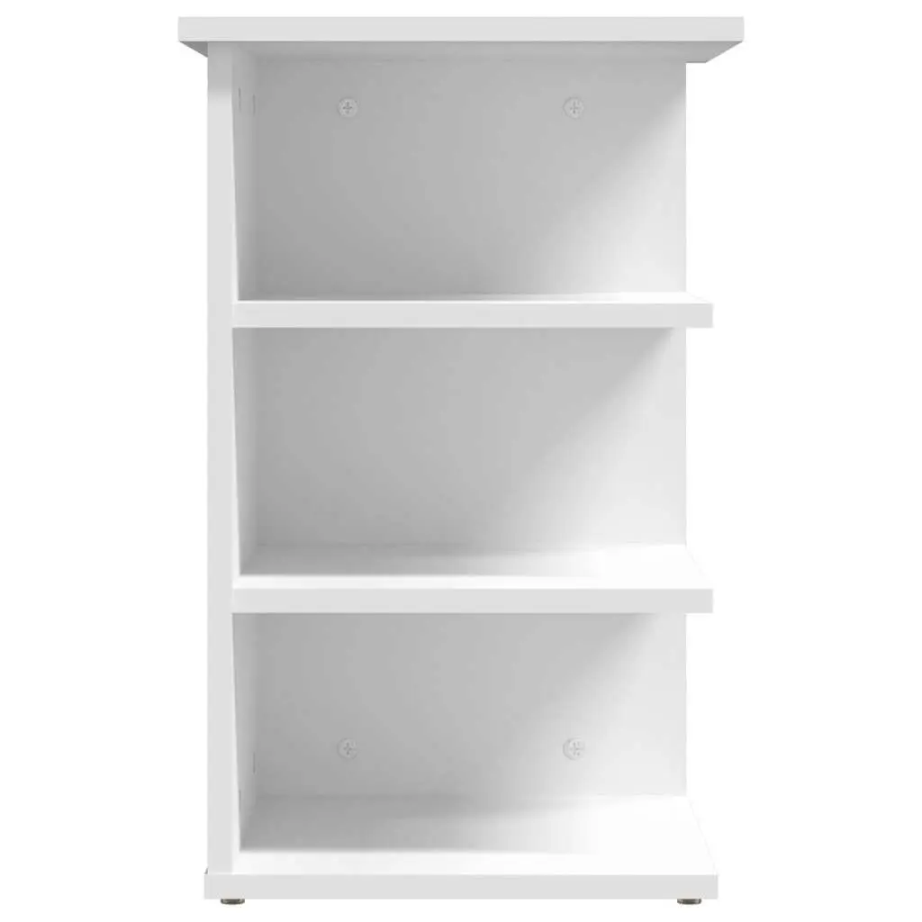 White Side Cabinet 3 Shelf Storage Buffet Sideboard Engineered Wood Furniture