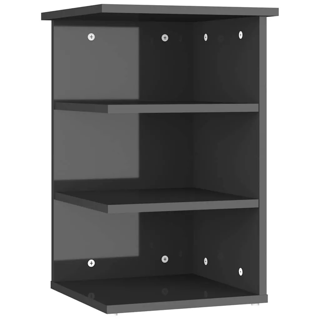 Side Cabinet Grey High Gloss 35W x 35D x 55H cm Engineered Wood