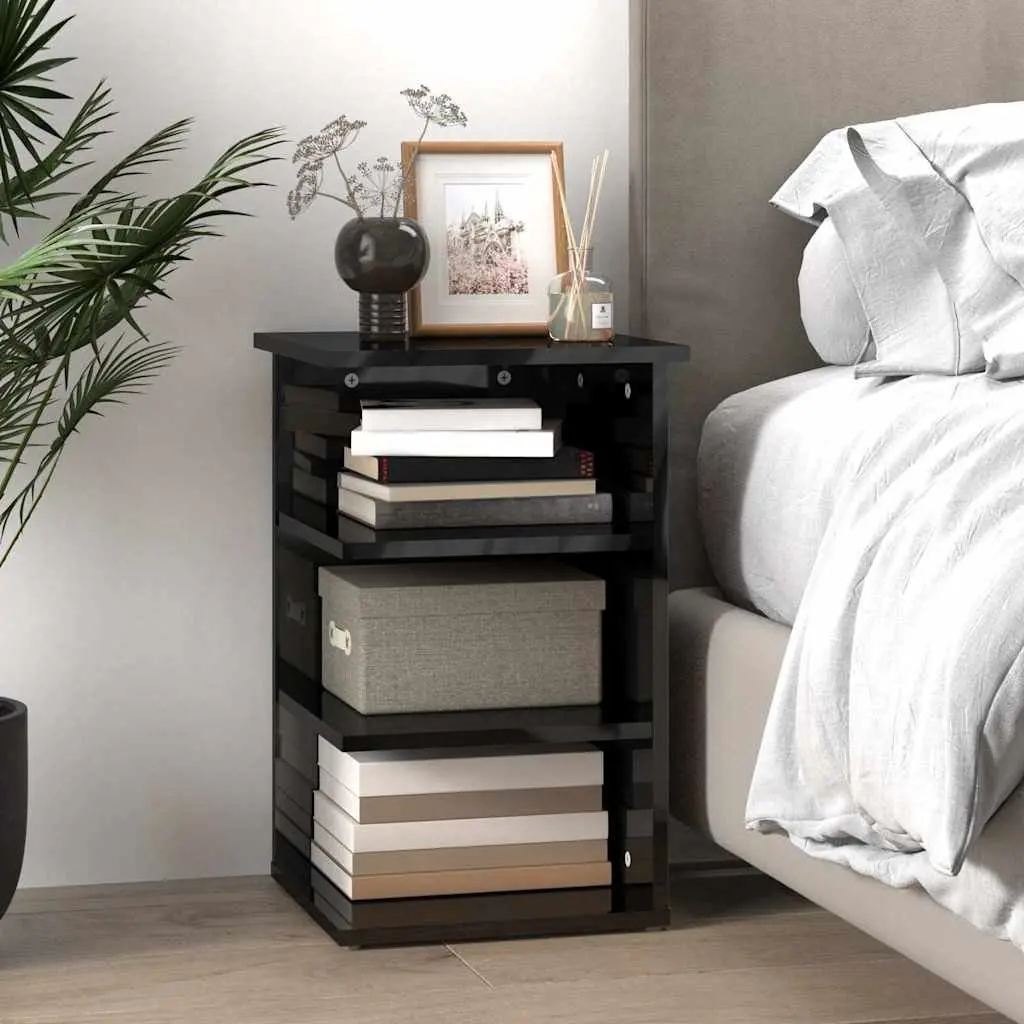 Side Cabinet Grey High Gloss 35W x 35D x 55H cm Engineered Wood
