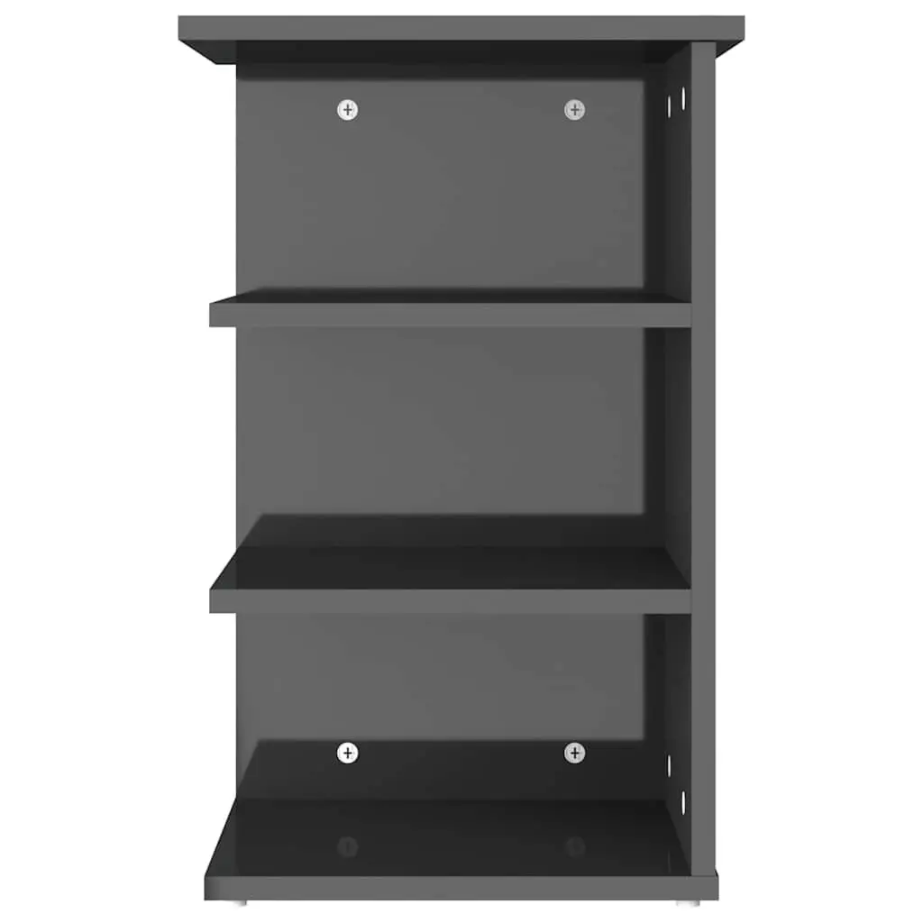 Side Cabinet Grey High Gloss 35W x 35D x 55H cm Engineered Wood