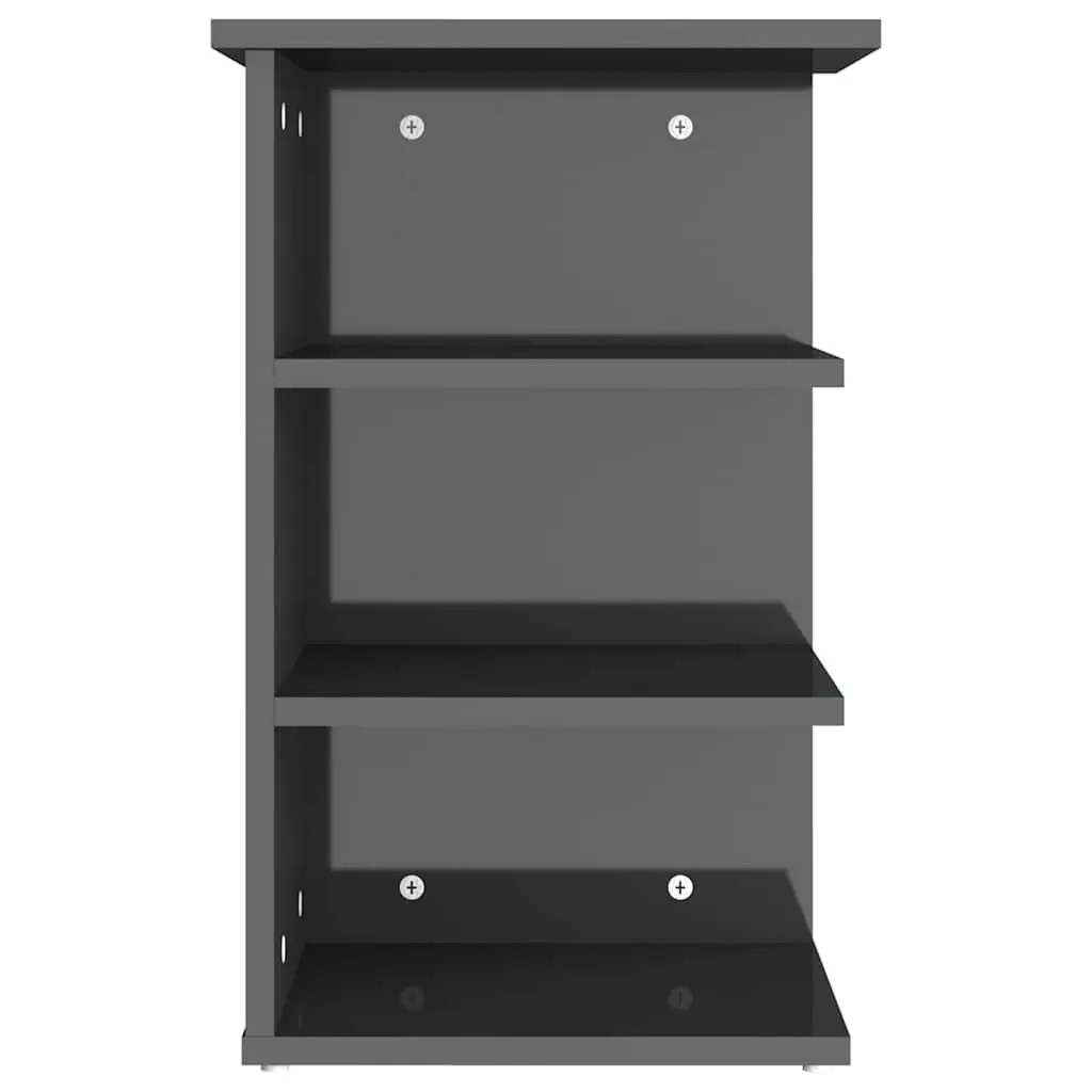 Side Cabinet Grey High Gloss 35W x 35D x 55H cm Engineered Wood