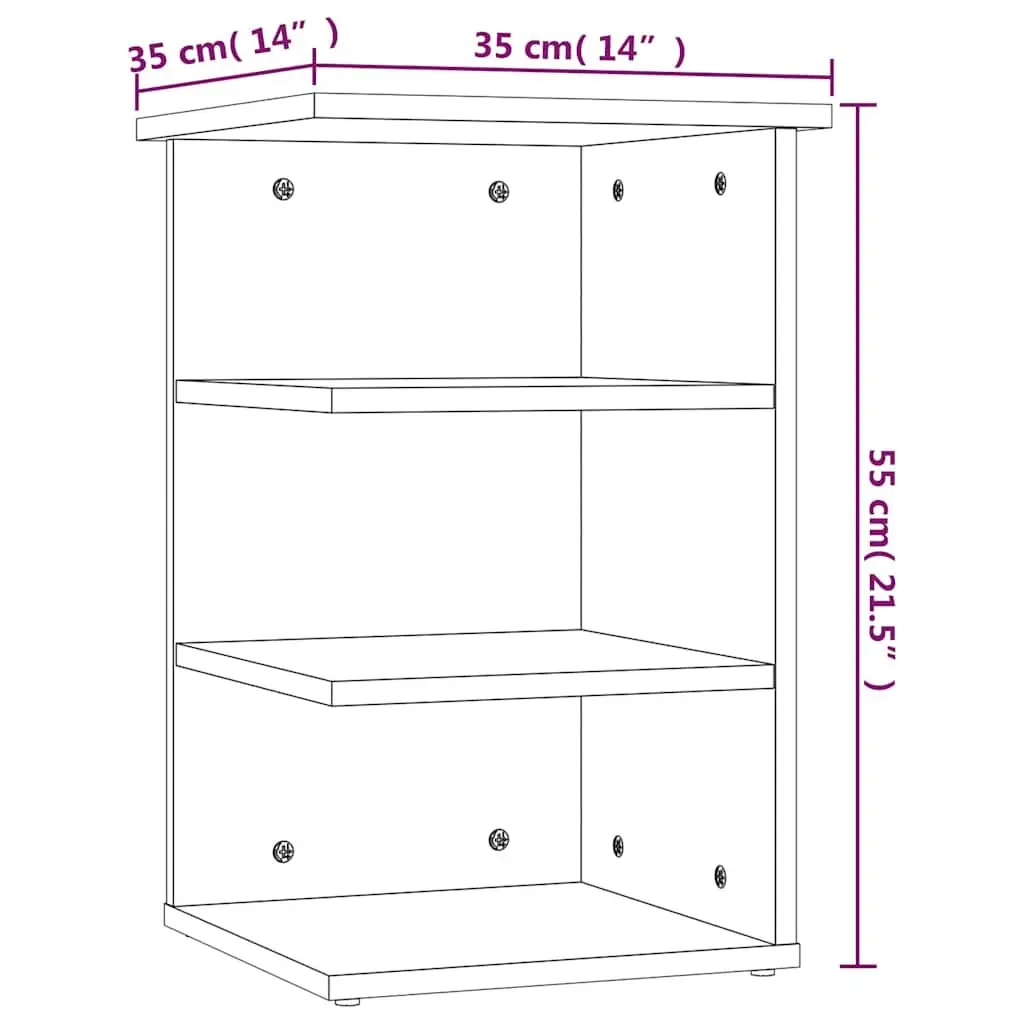 Side Cabinet Grey High Gloss 35W x 35D x 55H cm Engineered Wood