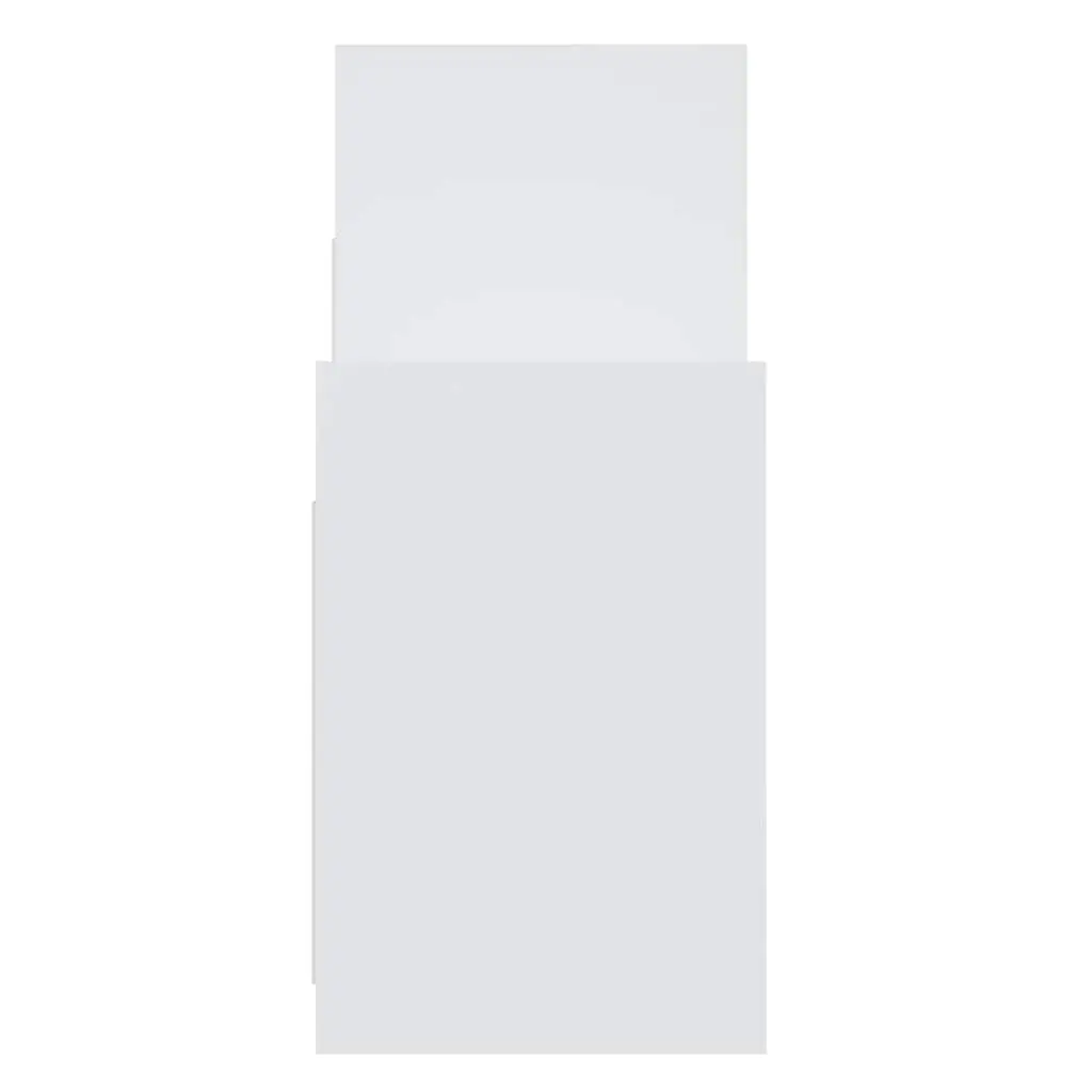 Side Cabinet White Engineered Wood 6 Shelves Storage Furniture