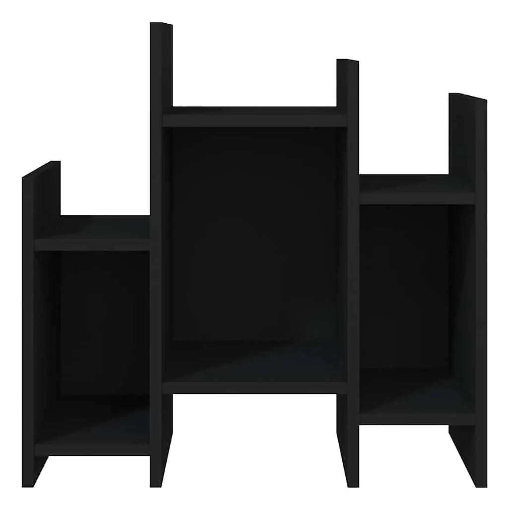 Side Cabinet Black Engineered Wood 60 x 26 x 60 cm Storage Furniture with 6 Shelves