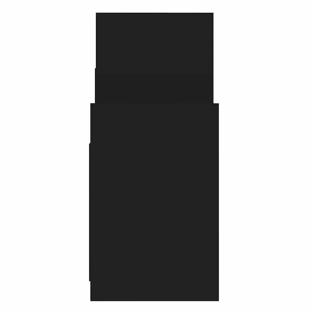 Side Cabinet Black Engineered Wood 60 x 26 x 60 cm Storage Furniture with 6 Shelves