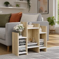 Brown Sonoma Oak Side Cabinet with Shelves