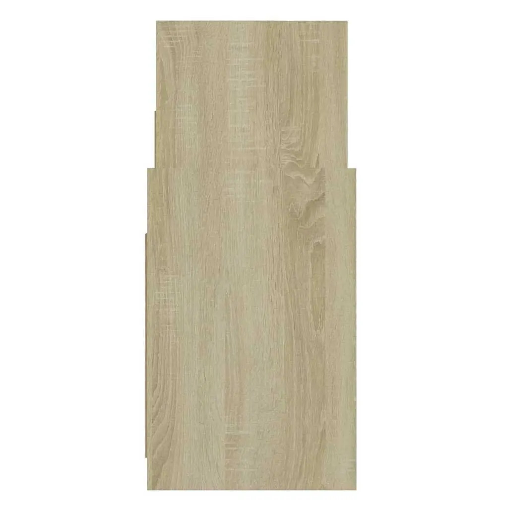Side Cabinet Storage Unit Brown Sonoma Oak White Engineered Wood 60 x 26 x 60 cm