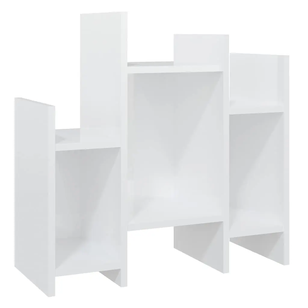 Side Cabinet High Gloss White 60x26x60 cm Engineered Wood Storage Furniture