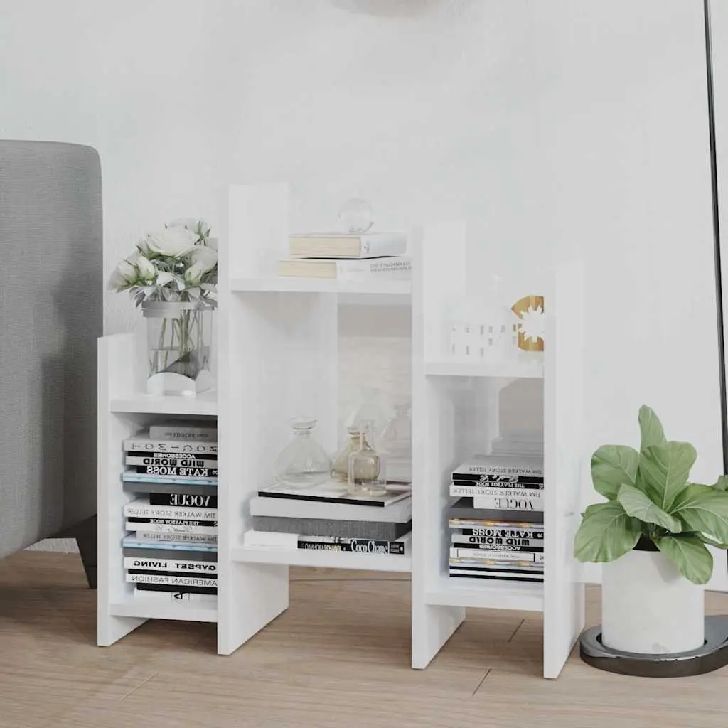 Side Cabinet High Gloss White 60x26x60 cm Engineered Wood Storage Furniture
