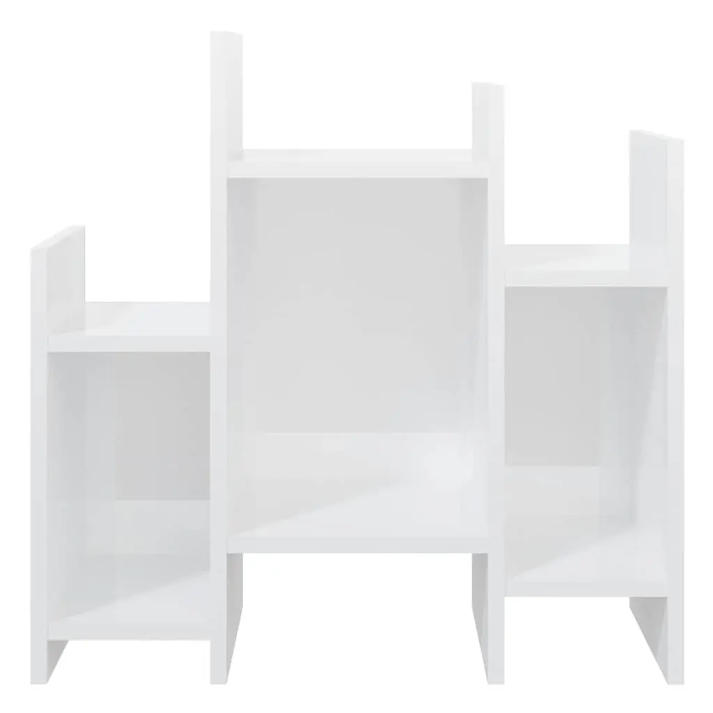Side Cabinet High Gloss White 60x26x60 cm Engineered Wood Storage Furniture