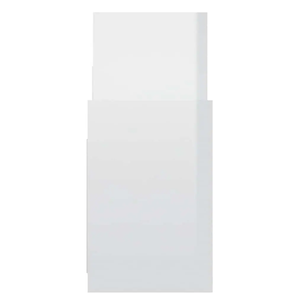 Side Cabinet High Gloss White 60x26x60 cm Engineered Wood Storage Furniture