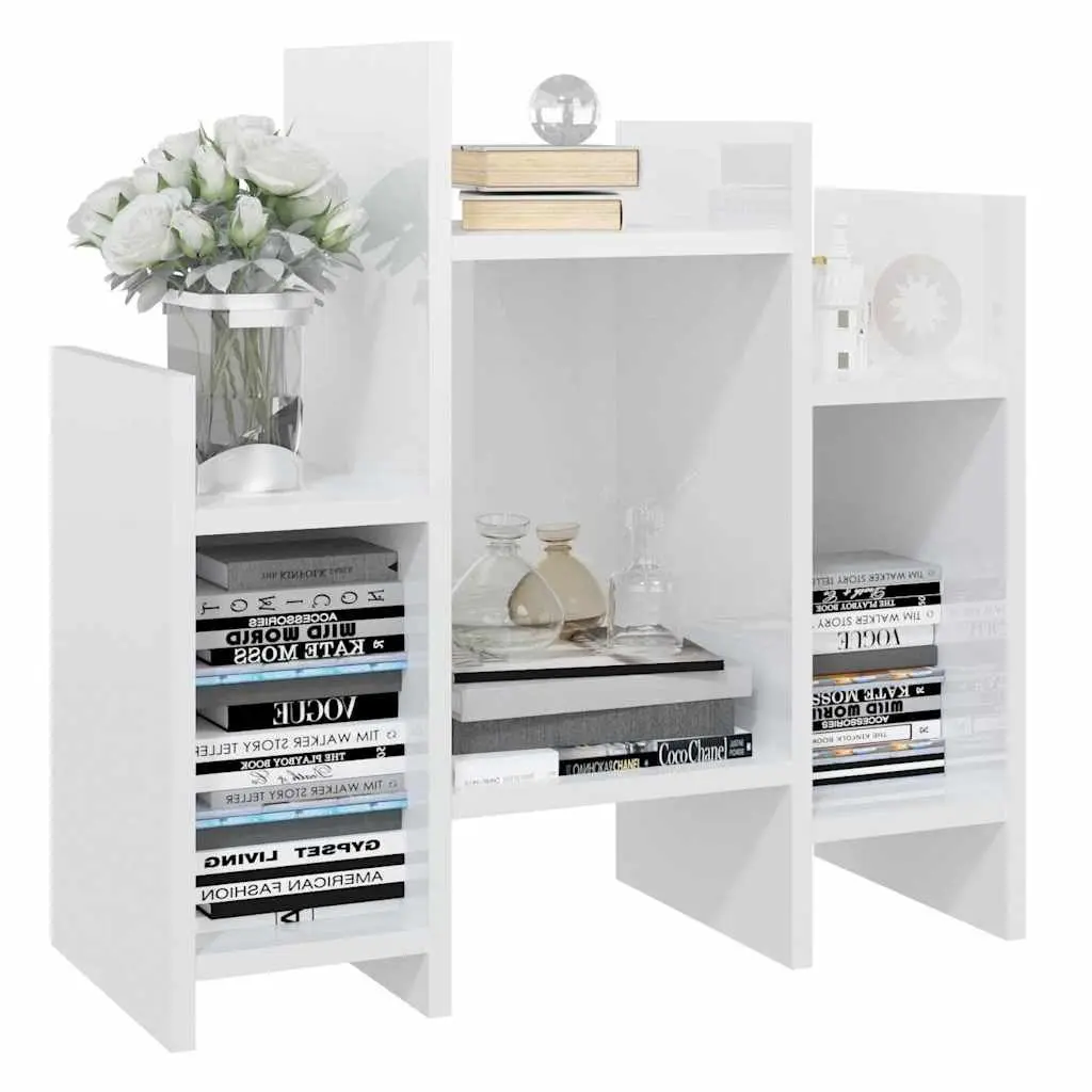 Side Cabinet High Gloss White 60x26x60 cm Engineered Wood Storage Furniture