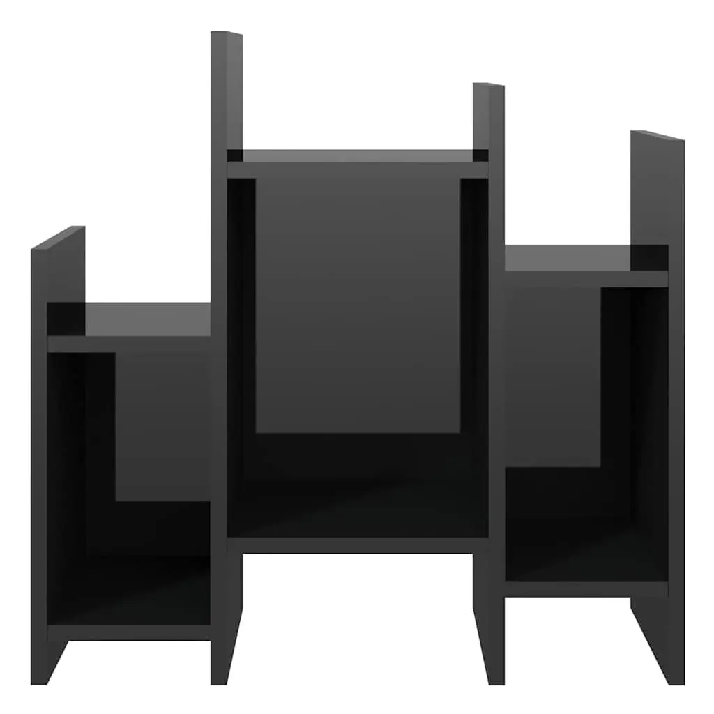 Side Cabinet High Gloss Black 60 x 26 x 60 cm Engineered Wood
