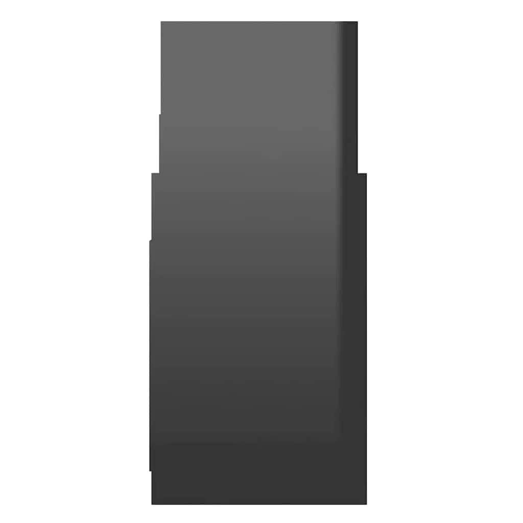Side Cabinet High Gloss Black 60 x 26 x 60 cm Engineered Wood