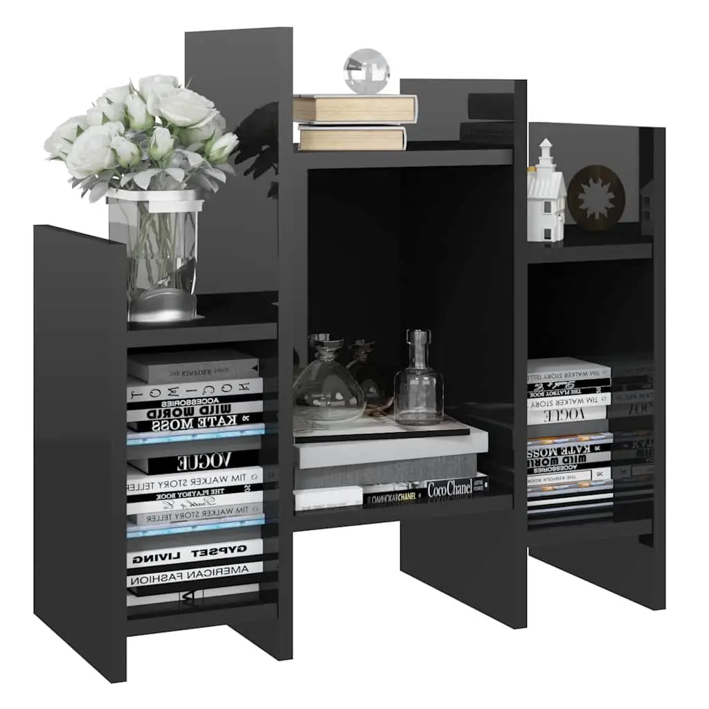 Side Cabinet High Gloss Black 60 x 26 x 60 cm Engineered Wood