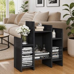 Grey Side Cabinet with 6 Shelves for Living Room