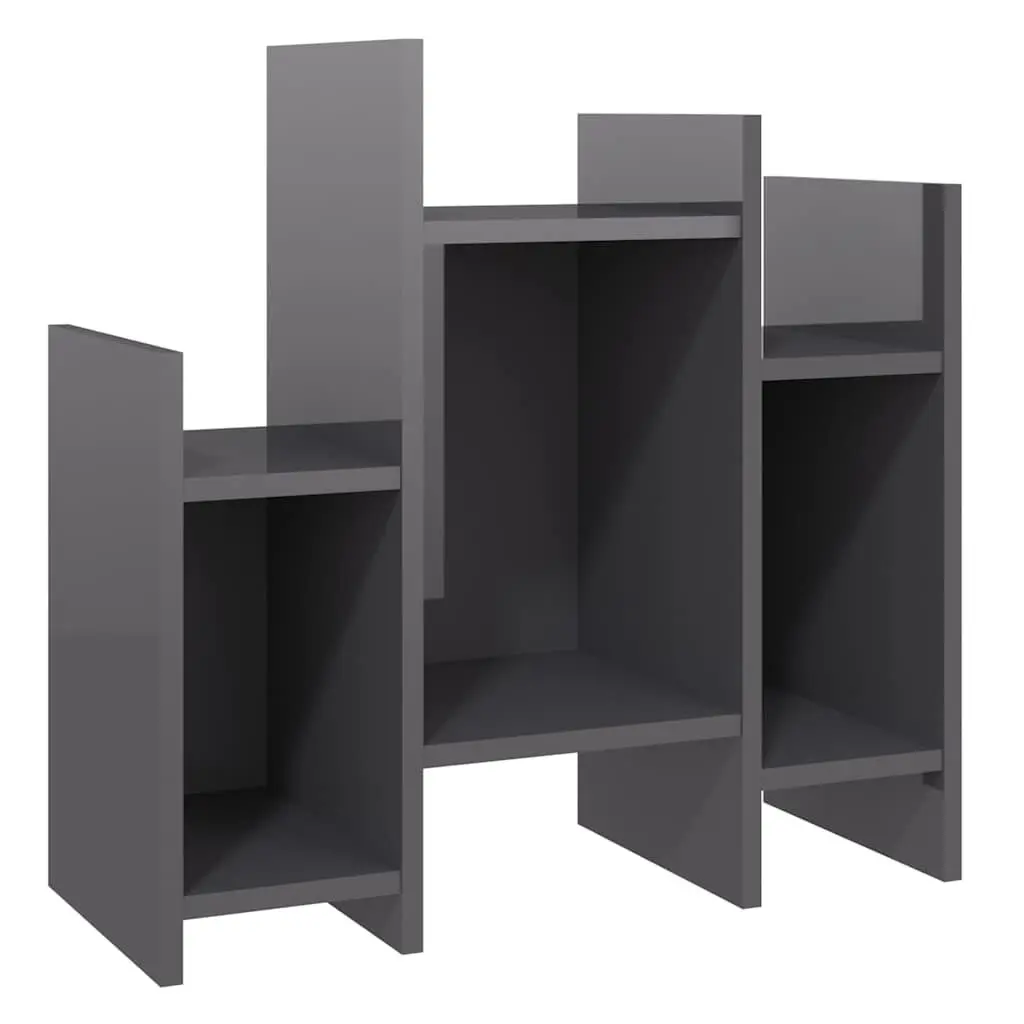 Side Cabinet Grey 60 x 26 x 60 cm Engineered Wood 6 Shelves Storage Unit