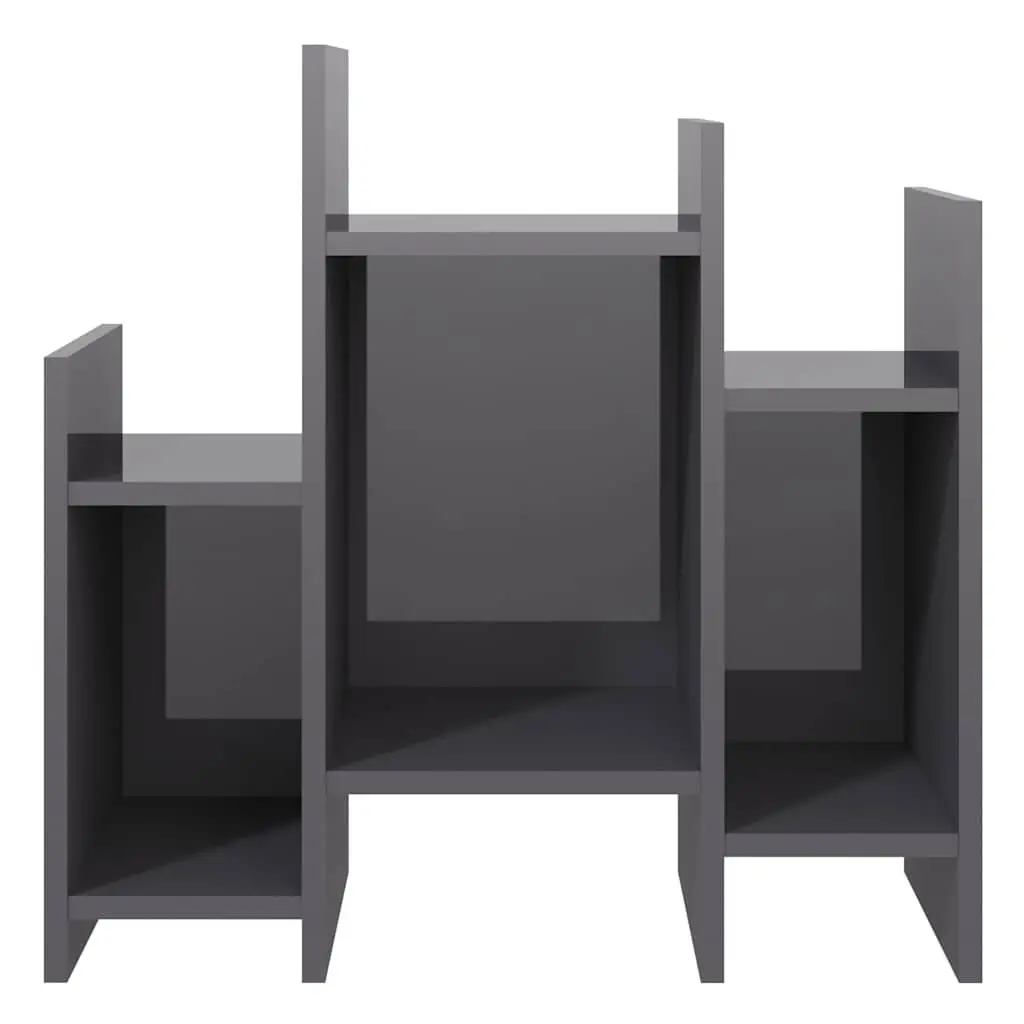 Side Cabinet Grey 60 x 26 x 60 cm Engineered Wood 6 Shelves Storage Unit