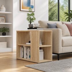 Brown Engineered Wood Side Cabinet with 2 Shelves
