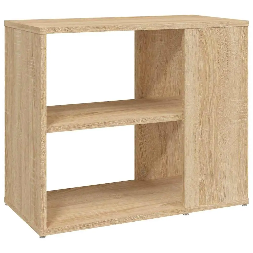 Brown Engineered Wood Side Cabinet with 2 Shelves