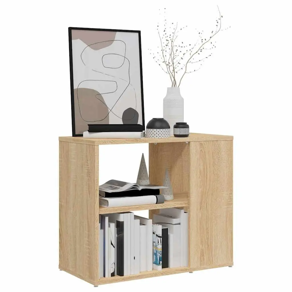 Brown Engineered Wood Side Cabinet with 2 Shelves