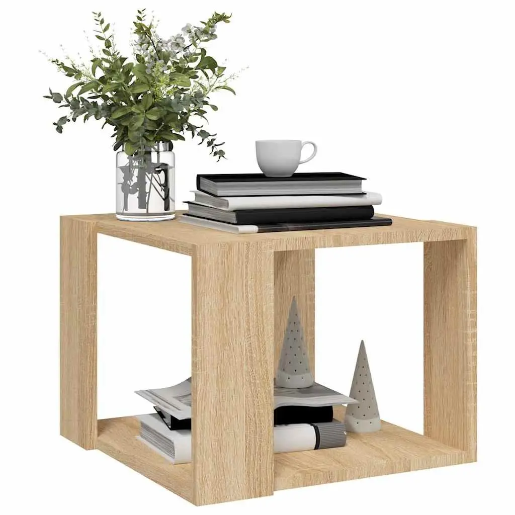Coffee Table Modern Brown Engineered Wood 40W x 40D x 30H cm
