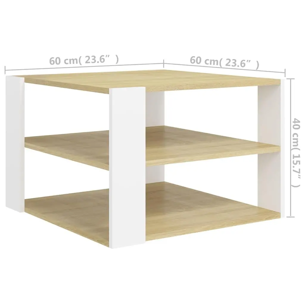 Coffee Table Modern 60x60x40cm Engineered Wood Brown