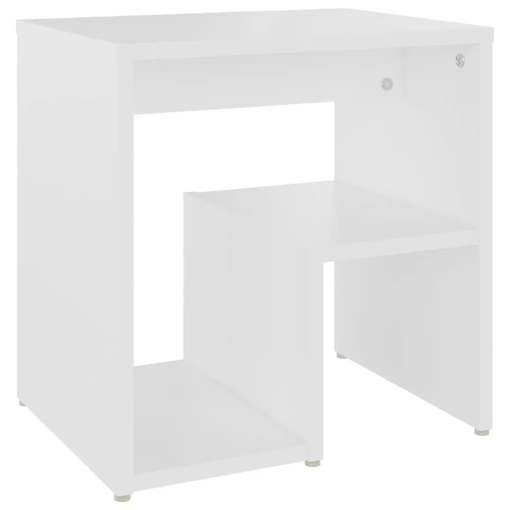 Bedside Table Nightstand Cabinet White 40x30x40 cm Engineered Wood 2 Piece