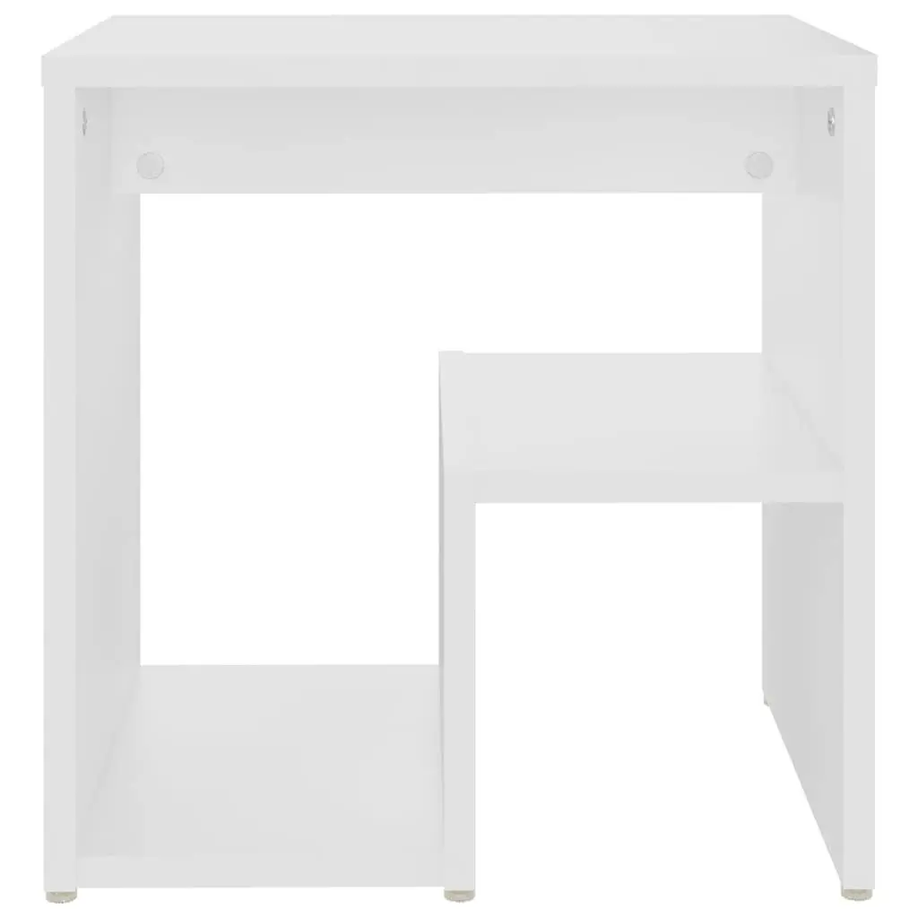Bedside Table Nightstand Cabinet White 40x30x40 cm Engineered Wood 2 Piece