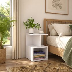 Charming White Bedside Cabinets Set of 2 for Storage