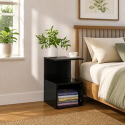 Elegant Black Bedside Cabinets 2 pcs 35x35x55 cm