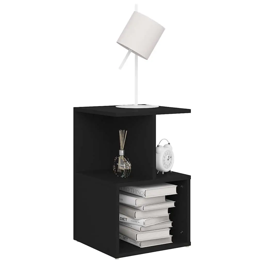 Bedside Cabinets Black 35x35x55 cm Engineered Wood Nightstand Storage 2 Piece