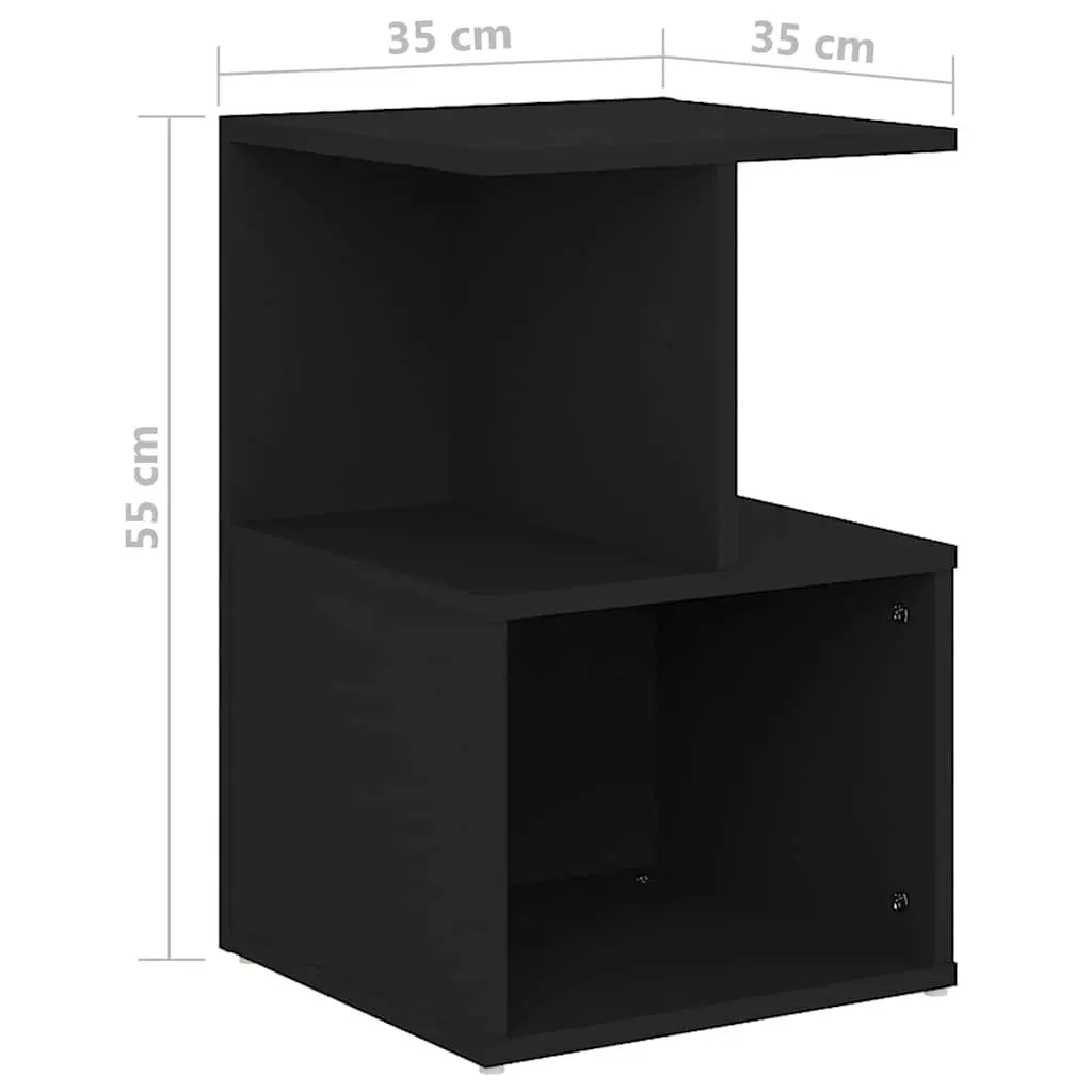 Bedside Cabinets Black 35x35x55 cm Engineered Wood Nightstand Storage 2 Piece