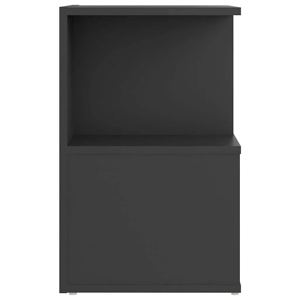 Bedside Cabinet Set Grey Open Compartments 35 x 35 x 55 cm Engineered Wood