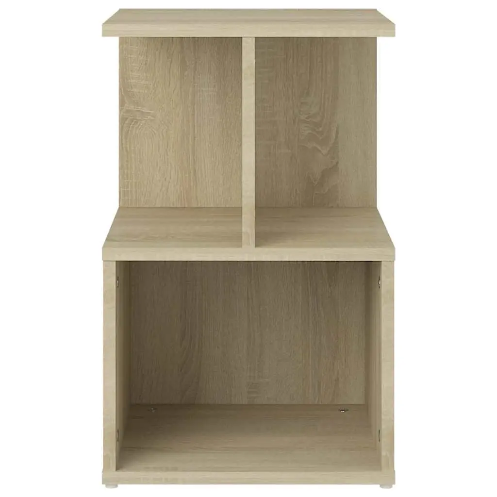 Bedside Cabinet Set Brown Engineered Wood 35W x 35D x 55H cm Nightstand Storage Open Shelves