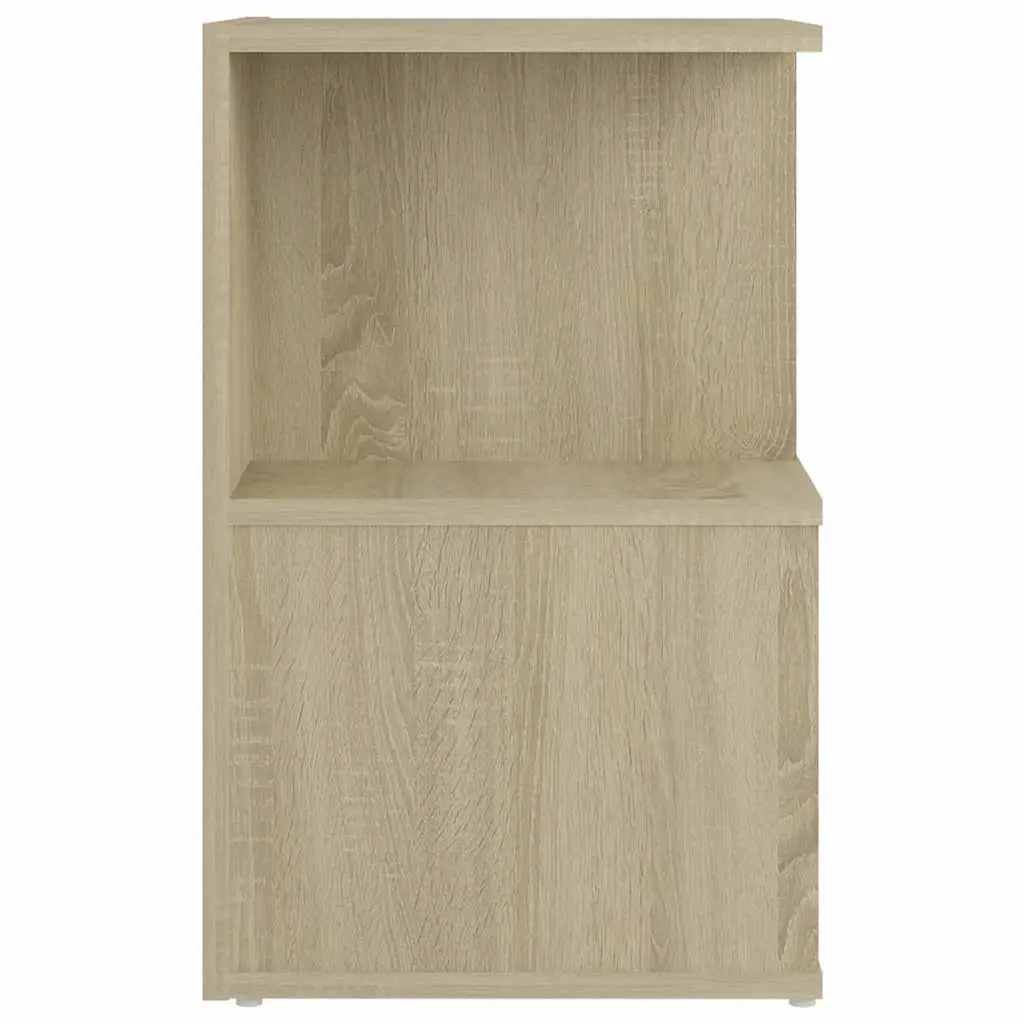 Bedside Cabinet Set Brown Engineered Wood 35W x 35D x 55H cm Nightstand Storage Open Shelves