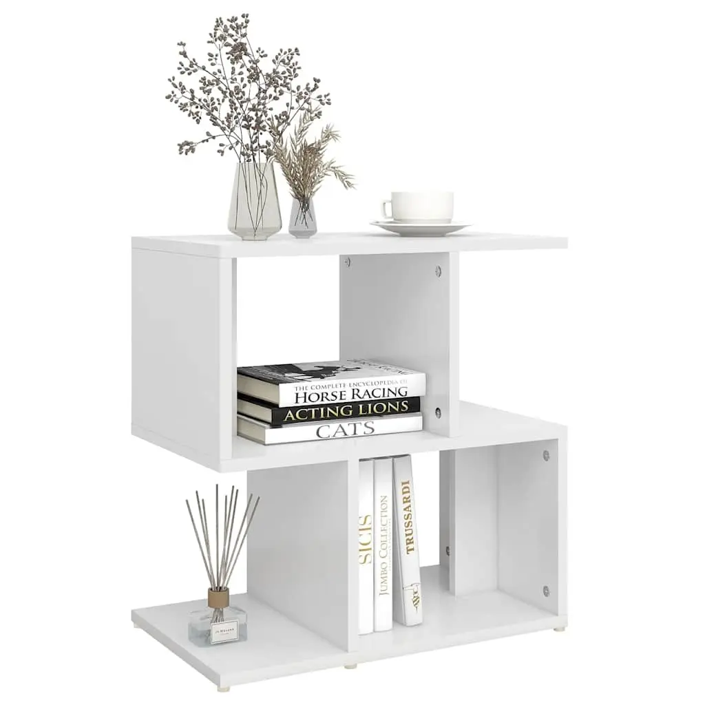Bedside Cabinet Set White Open Compartment Storage Nightstand Table 2 Piece Engineered Wood