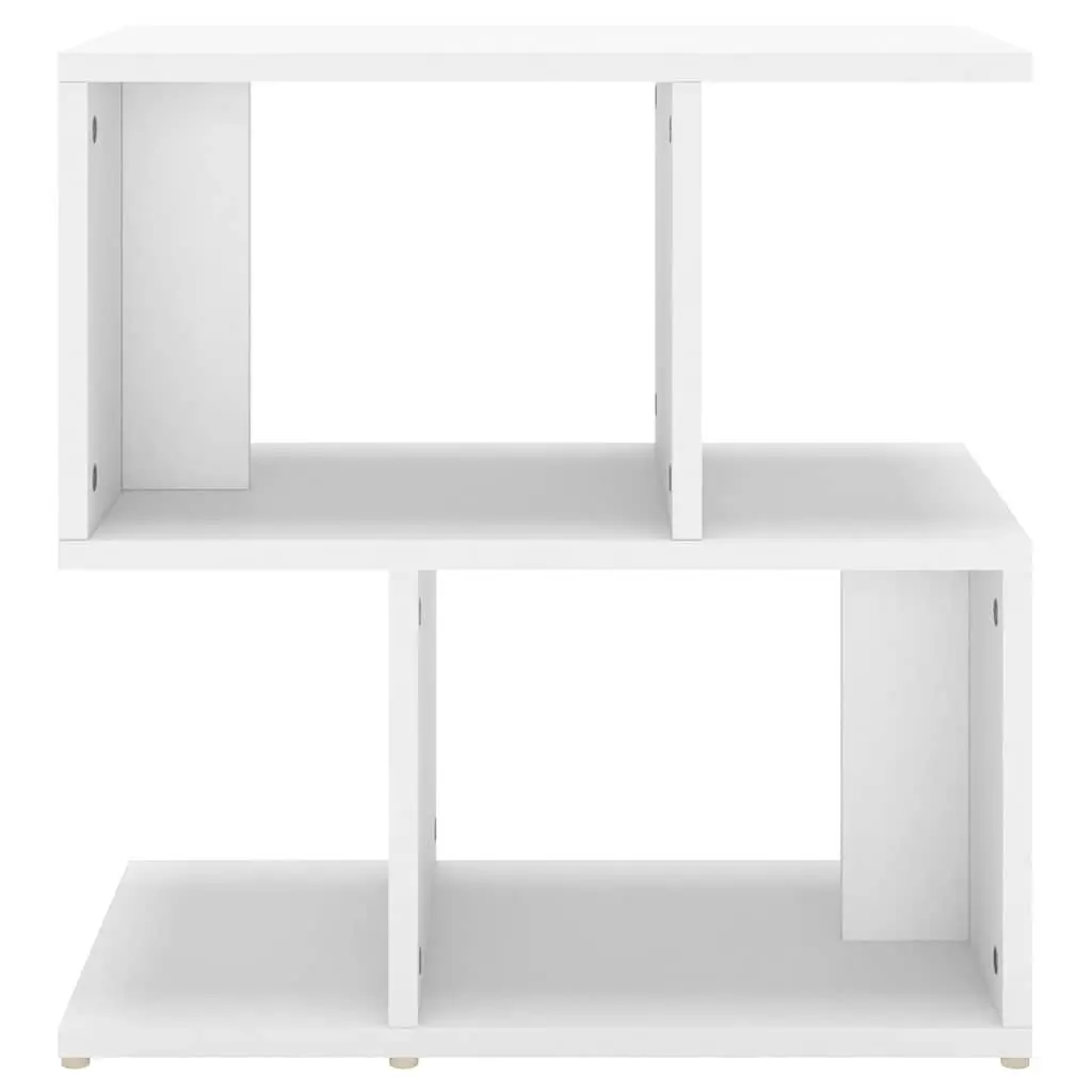 Bedside Cabinet Set White Open Compartment Storage Nightstand Table 2 Piece Engineered Wood