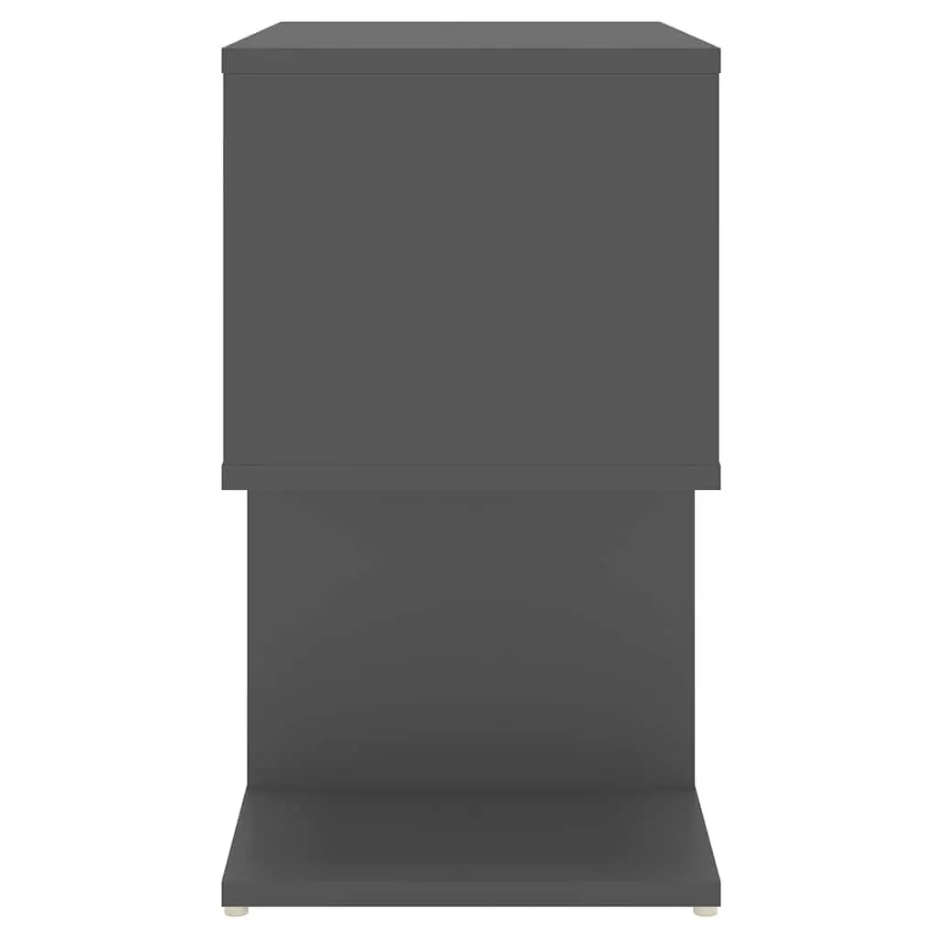 Bedside Cabinet Set Grey Open Compartments 50W x 30D x 51.5H cm Engineered Wood