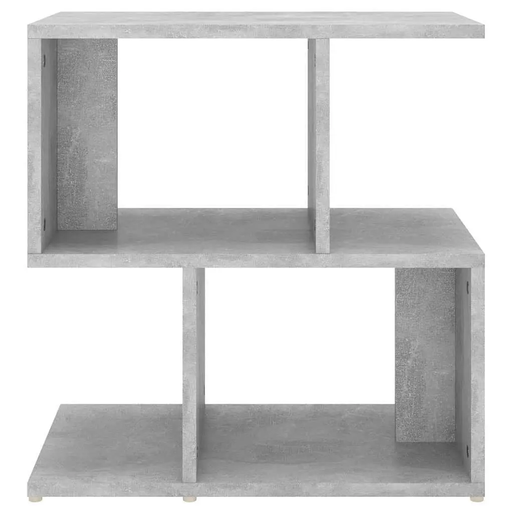 Bedside Cabinet Grey Open Compartments Storage Nightstand Table Organizer Engineered Wood 50 x 30 x 51.5 cm