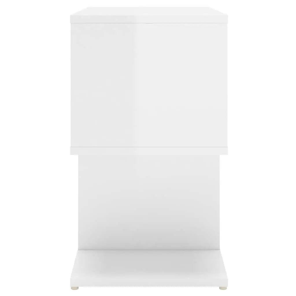 Bedside Cabinet Set White High Gloss 50 x 30 x 51.5 cm Engineered Wood