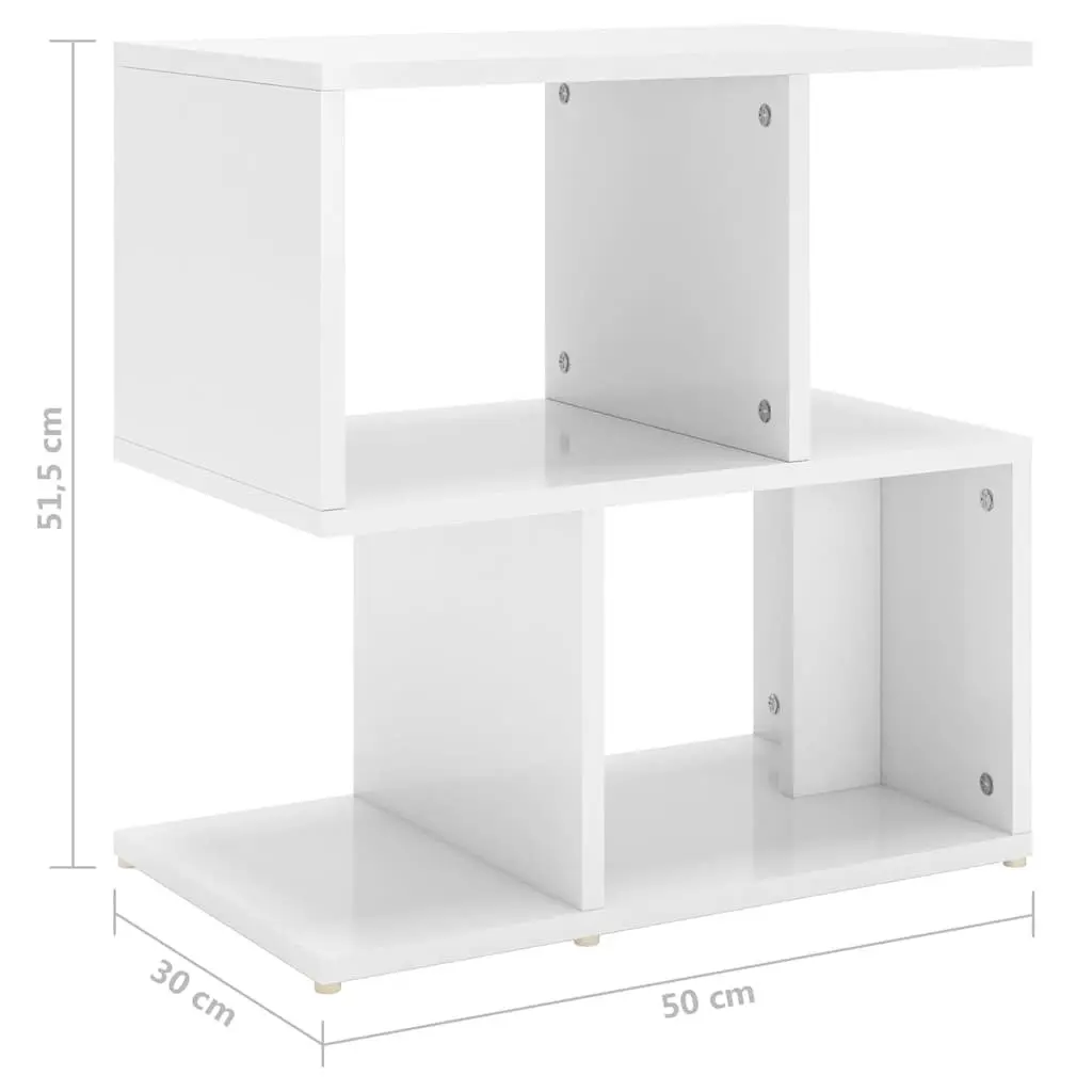 Bedside Cabinet Set White High Gloss 50 x 30 x 51.5 cm Engineered Wood