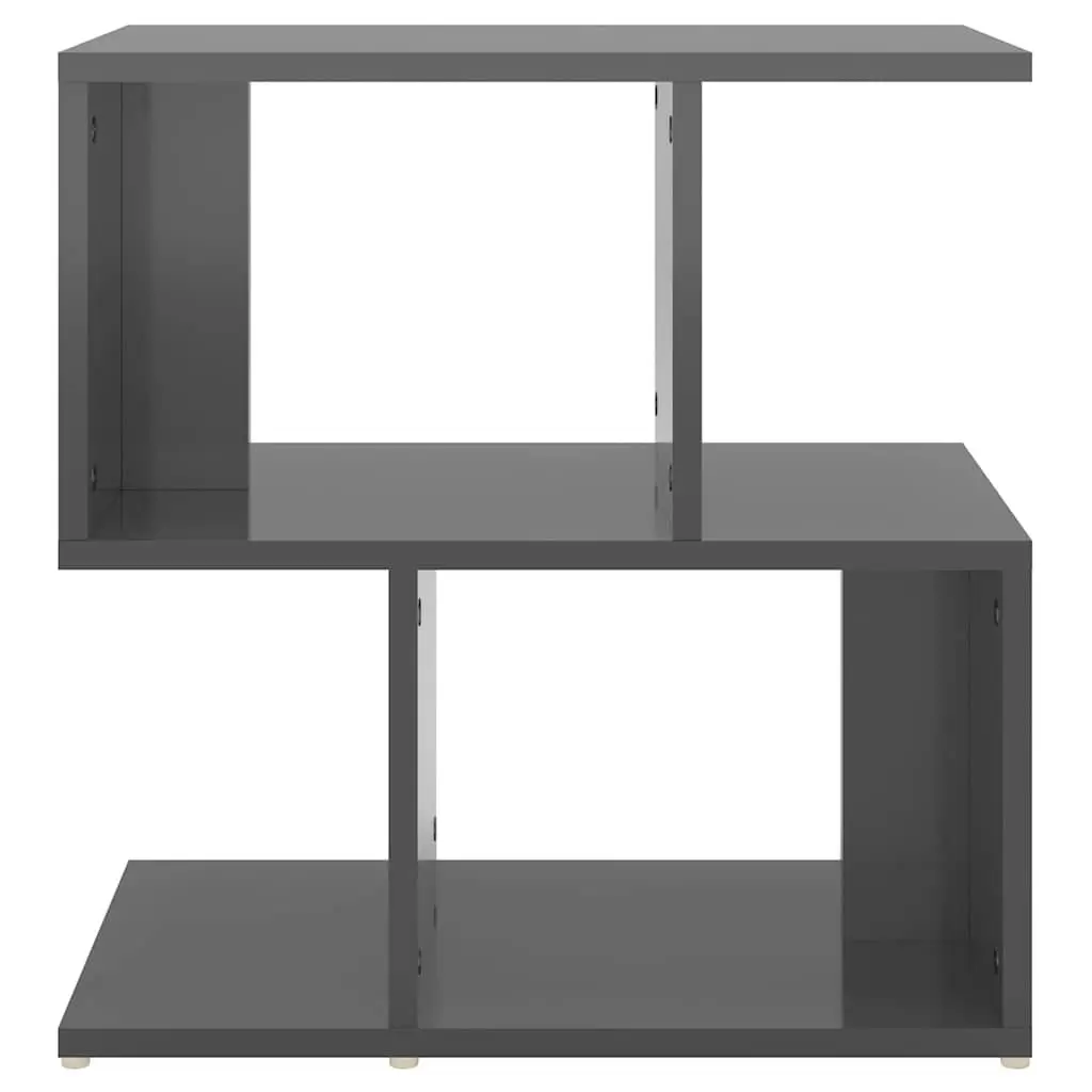 Bedside Cabinet Set Grey High Gloss 50 x 30 x 51.5 cm Engineered Wood