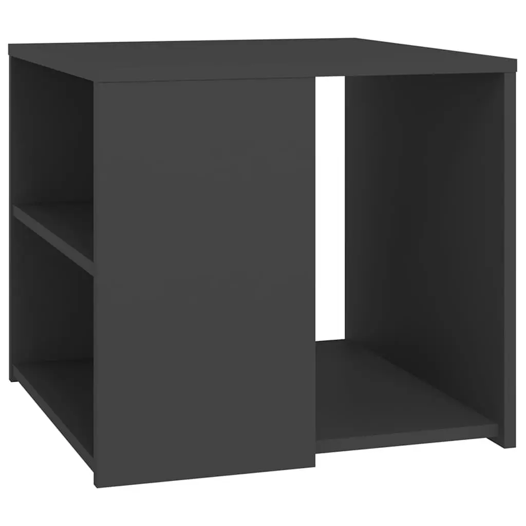 Side Table Grey 50x50x45 cm 3 Shelf Storage Cabinet Engineered Wood
