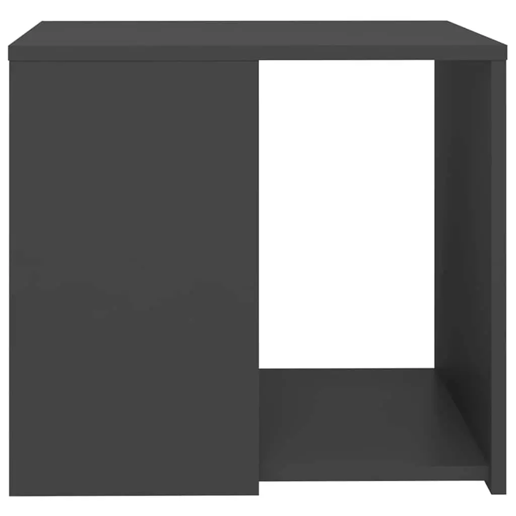 Side Table Grey 50x50x45 cm 3 Shelf Storage Cabinet Engineered Wood