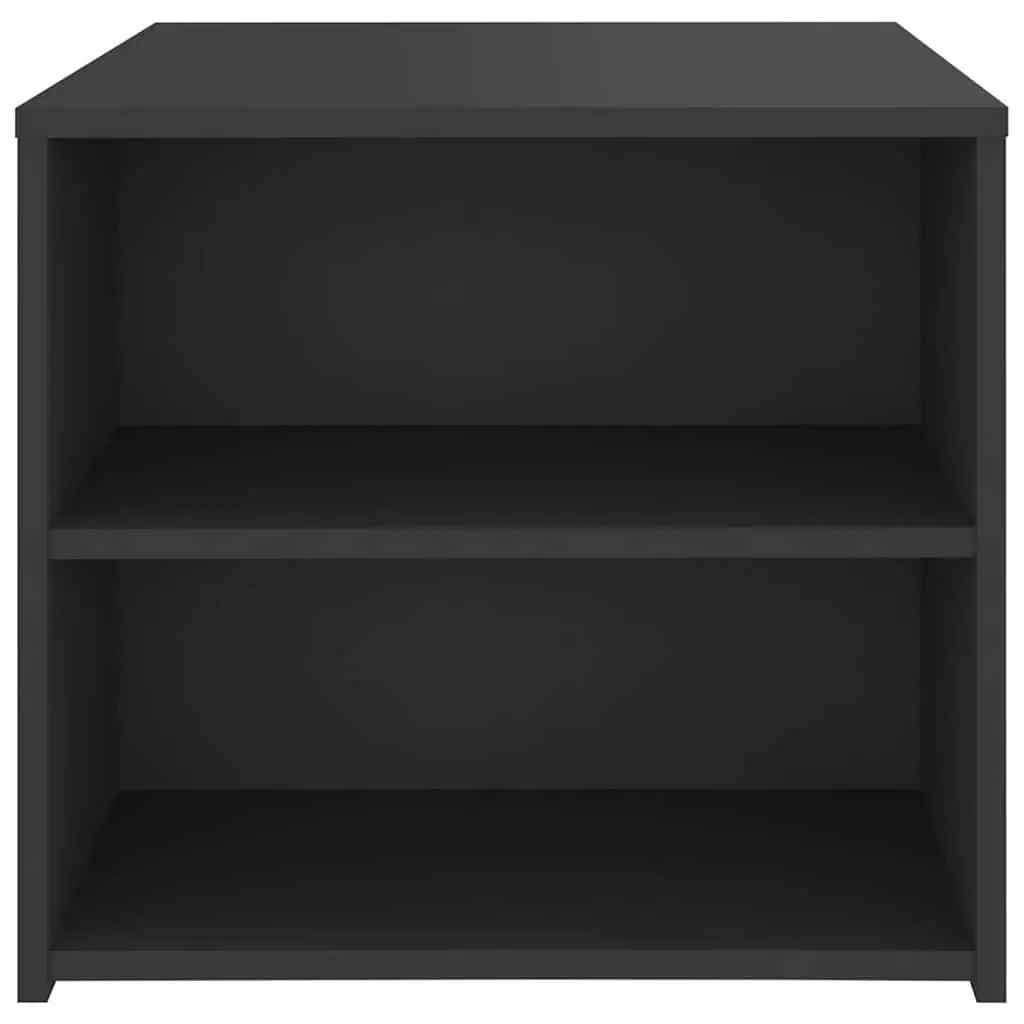Side Table Grey 50x50x45 cm 3 Shelf Storage Cabinet Engineered Wood