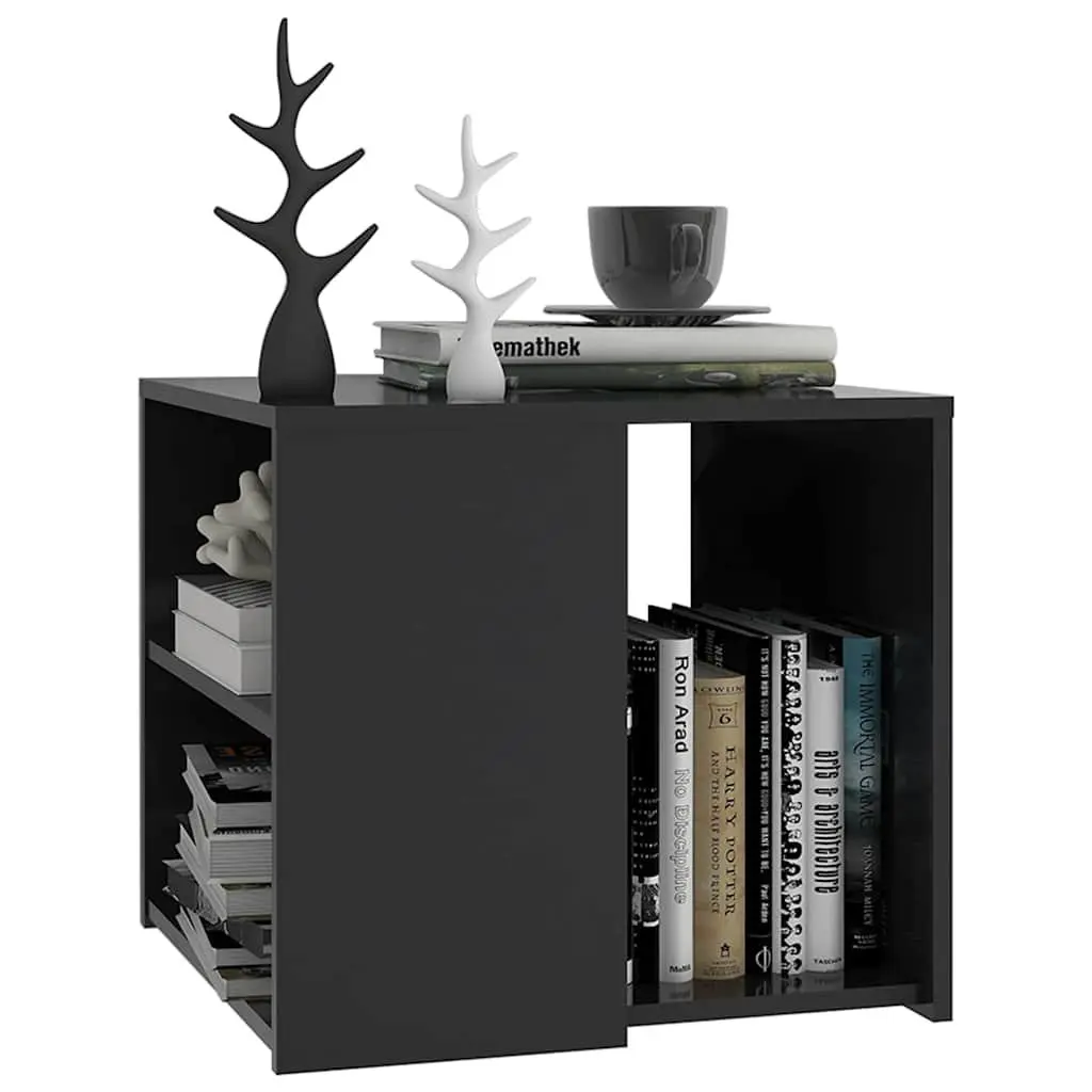 Side Table Grey 50x50x45 cm 3 Shelf Storage Cabinet Engineered Wood