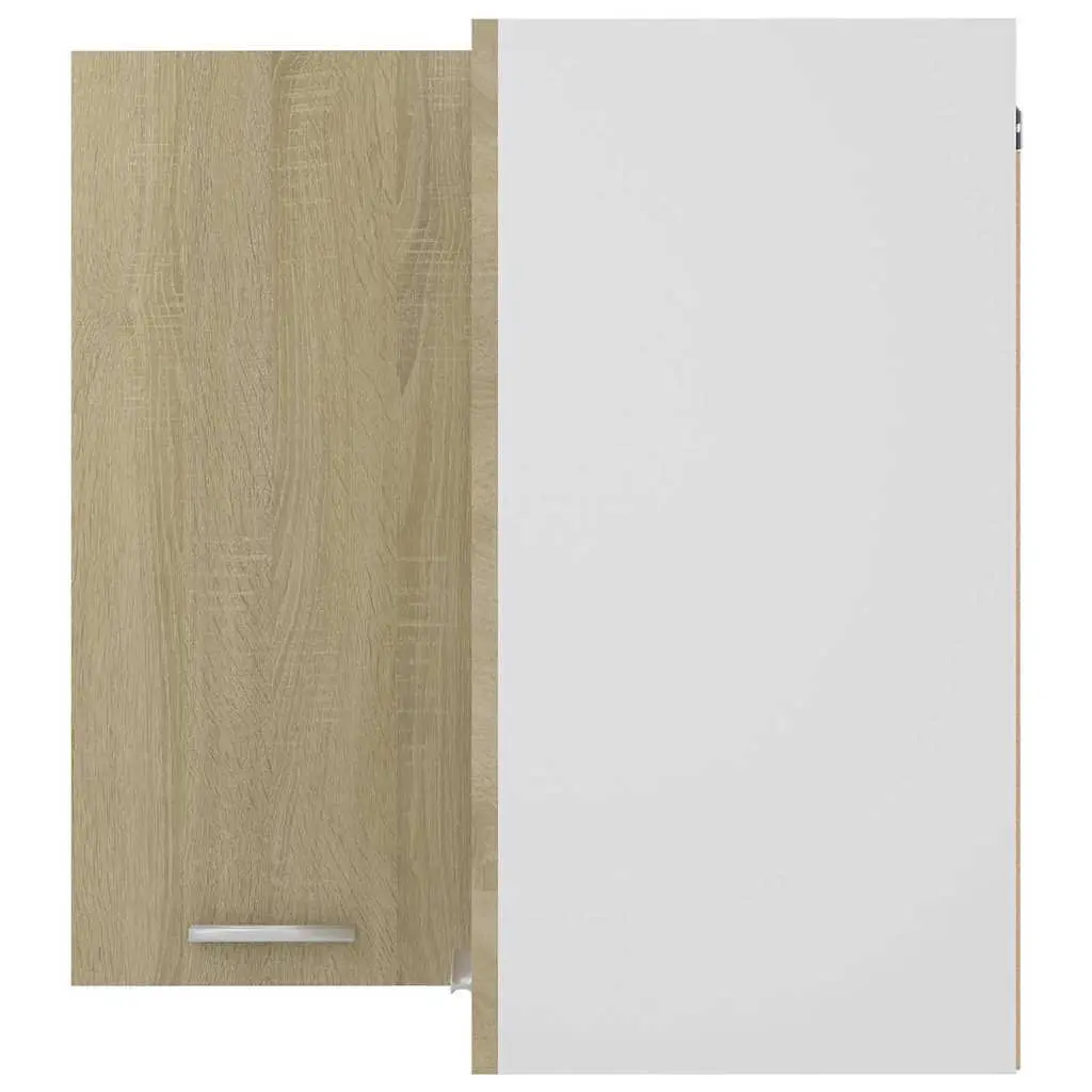 Brown Hanging Corner Kitchen Cabinet with Two Shelves