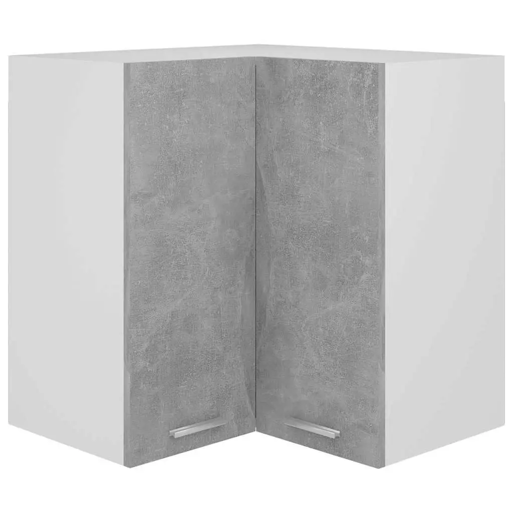 Grey Wall Mount Corner Kitchen Cabinet with Storage Shelves