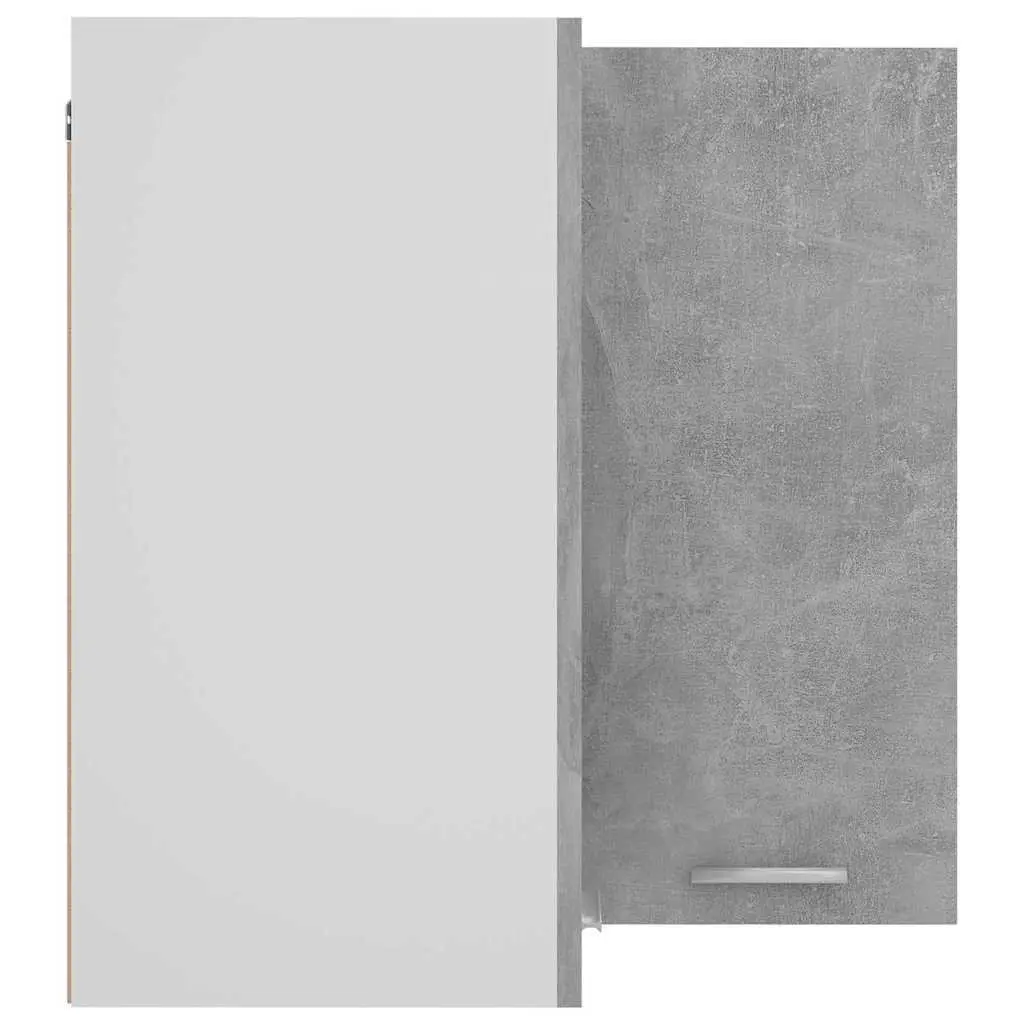 Grey Wall Mount Corner Kitchen Cabinet with Storage Shelves